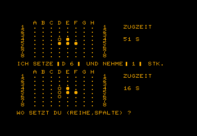 Reversi game screenshot for Commodore PET